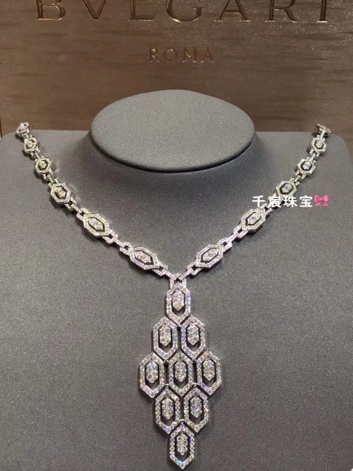 Bulgari Serpenti Necklace white gold and pavé diamonds 353843