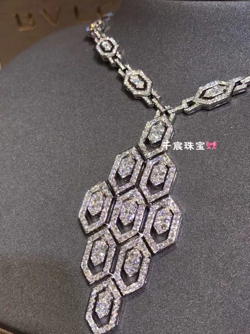 Bulgari Serpenti Necklace white gold and pavé diamonds 353843