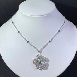 Bulgari Divas’ Dream Necklace White Gold Set Emeralds and Diamonds 352626