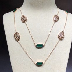 Bulgari Serpenti Openworked rose gold and malachite long necklace 352677