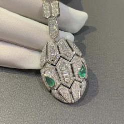 Bulgari Serpenti necklace Diamond & emerald eyes