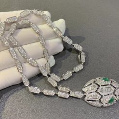 Bulgari Serpenti necklace Diamond & emerald eyes