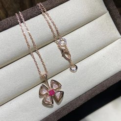 Bulgari Fiorever Rose Gold Pendant Necklace Set with Central 357759 CL859003