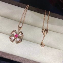 Bulgari Fiorever Rose Gold Pendant Necklace Set with Central 357759 CL859003