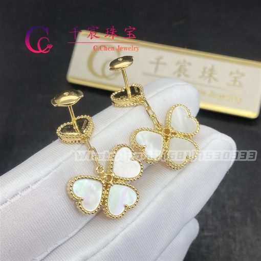 Van Cleef & Arpels Sweet Alhambra Effeuillage Earrings Mother-Of-Pearl VCARN5PQ00