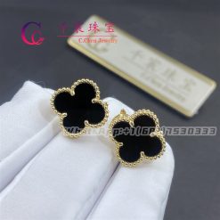 Van Cleef & Arpels Vintage Alhambra Earrings Onyx VCARA44200