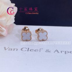 Van Cleef & Arpels Sweet Alhambra Earrings Rose Gold Mother-Of-Pearl