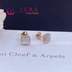 Van Cleef & Arpels Sweet Alhambra Earrings Rose Gold Mother-Of-Pearl