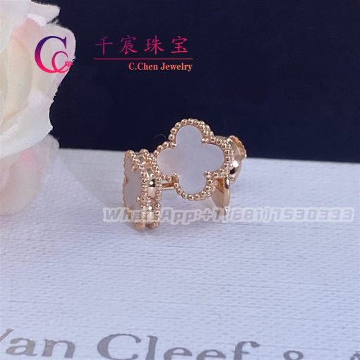 Van Cleef & Arpels Sweet Alhambra Earrings Rose Gold Mother-Of-Pearl