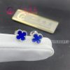 Van Cleef & Arpels Sweet Alhambra Earrings White Gold Blue Agate