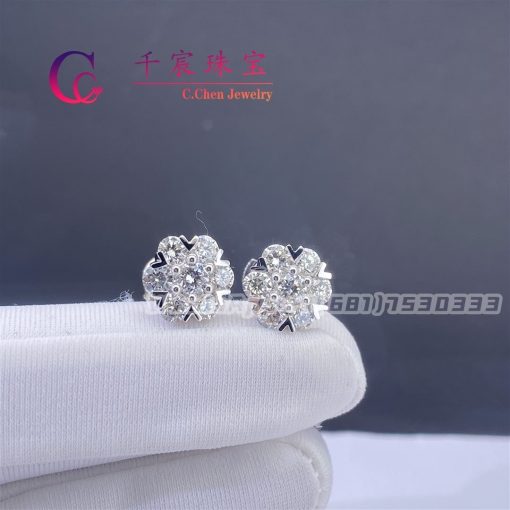 Van Cleef & Arpels Fleurette Earstuds Diamonds Large Model 9.5mm