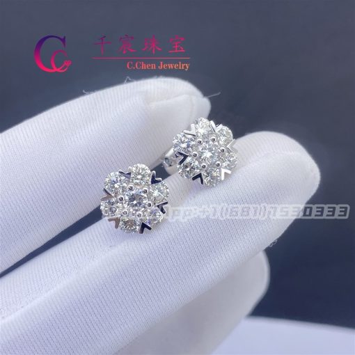 Van Cleef & Arpels Fleurette Earstuds Diamonds Large Model 9.5mm