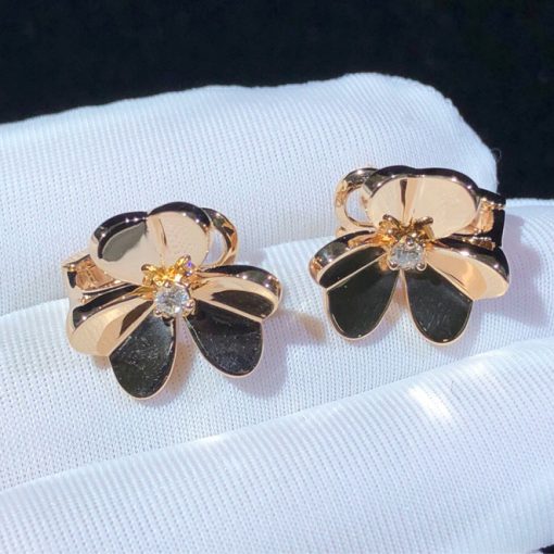 Van Cleef & Arpels Frivole Earrings Small Model Rose Gold And Diamond