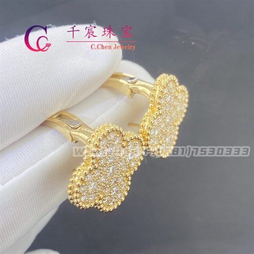 Van Cleef & Arpels Magic Alhambra Earrings Yellow Gold Diamond VCARA43500