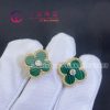 Van Cleef & Arpels Vintage Alhambra Earrings Yellow Gold Malachite And Diamond