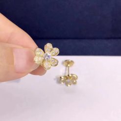 Van Cleef & Arpels Frivole earrings mini model Yellow gold Diamond VCARP24200