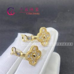 Van Cleef & Arpels Vintage Alhambra Earrings Yellow Gold Diamond VCARA44700