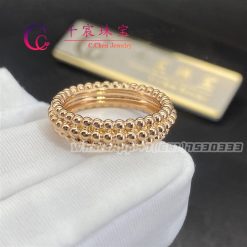 Van Cleef & Arpels Perlée Pearls Of Gold Ring Rose Gold 3 Rows