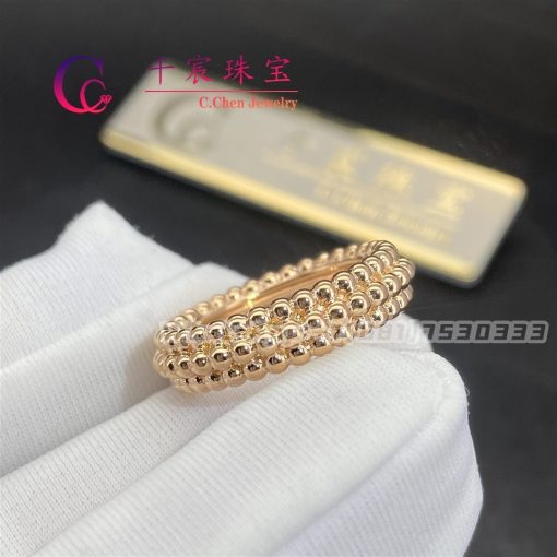 Van Cleef & Arpels Perlée Pearls Of Gold Ring Rose Gold 3 Rows