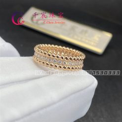 Van Cleef & Arpels Perlée Diamonds Ring 1 Row Rose Gold Diamond VCARP4E300