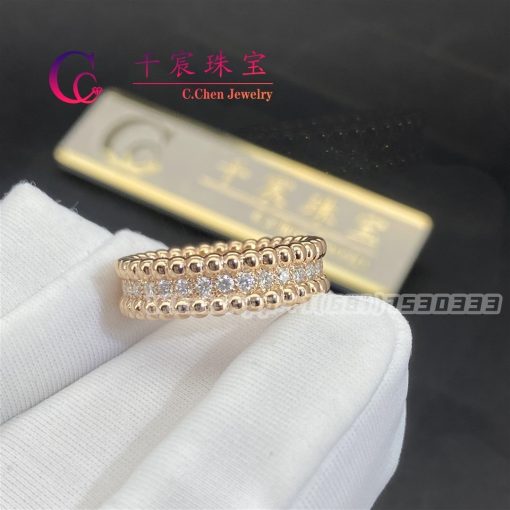 Van Cleef & Arpels Perlée Diamonds Ring 1 Row Rose Gold Diamond VCARP4E300