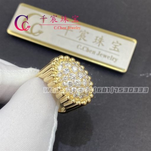 Van Cleef & Arpels Perlée diamonds pavé ring yellow gold VCARP6AP00