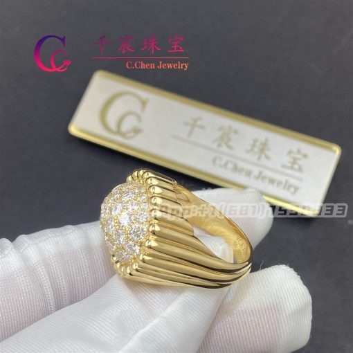 Van Cleef & Arpels Perlée diamonds pavé ring yellow gold VCARP6AP00