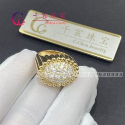 Van Cleef & Arpels Perlée diamonds pavé ring yellow gold VCARP6AP00