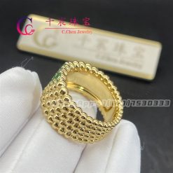 Van Cleef & Arpels Perlée Couleurs Ring 5 Rows Yellow Gold Emerald VCARP7TW00