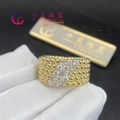 Van Cleef & Arpels Perlée Diamonds Ring 5 Rows Yellow Gold Diamond VCARP7UT00