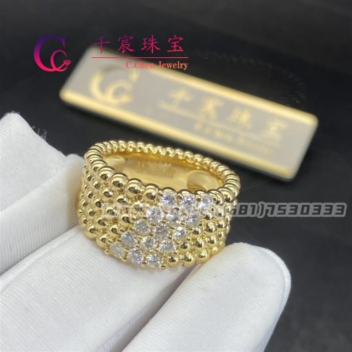 Van Cleef & Arpels Perlée Diamonds Ring 5 Rows Yellow Gold Diamond VCARP7UT00