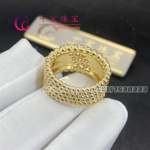 Van Cleef & Arpels Perlée Diamonds Ring 5 Rows Yellow Gold Diamond VCARP7UT00