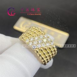 Van Cleef & Arpels Perlée Diamonds Ring 5 Rows Yellow Gold Diamond VCARP7UT00