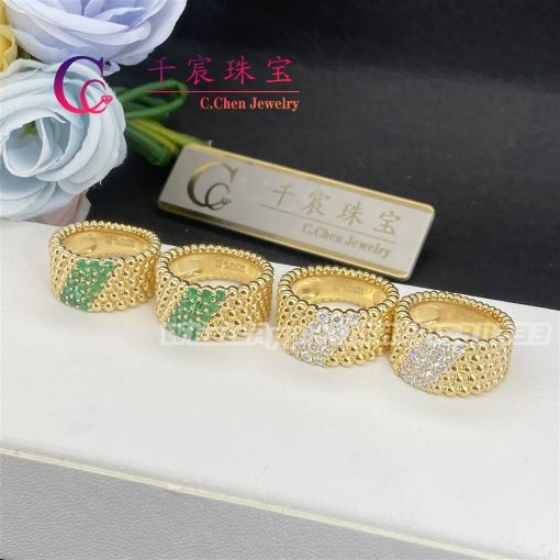 Van Cleef & Arpels Perlée Diamonds Ring 5 Rows Yellow Gold Diamond VCARP7UT00