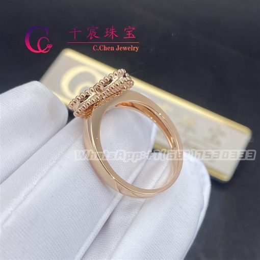 Van Cleef & Arpels Vintage Alhambra Ring Guilloché Rose Gold Ring