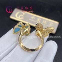 Van Cleef & Arpels Two Butterfly Between The Finger Ring Turquoise VCARP7UZ00