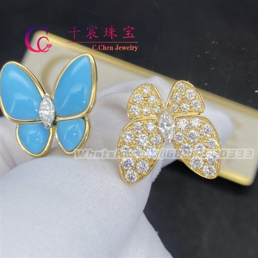 Van Cleef & Arpels Two Butterfly Between The Finger Ring Turquoise VCARP7UZ00