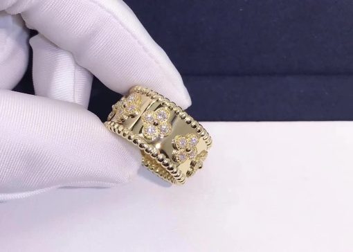 Van Cleef & Arpels Perlée Clovers Ring Diamond Yellow Gold VCARO9LO00