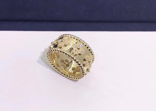 Van Cleef & Arpels Perlée Clovers Ring Diamond Yellow Gold VCARO9LO00