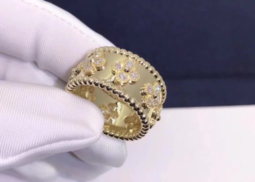 Van Cleef & Arpels Perlée Clovers Ring Diamond Yellow Gold VCARO9LO00