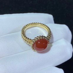 Van Cleef & Arpels Perlée Couleurs Ring Carnelian And Yellow Gold