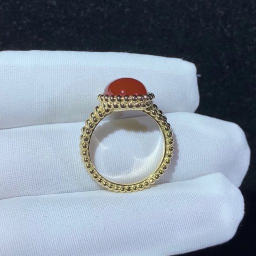 Van Cleef & Arpels Perlée Couleurs Ring Carnelian And Yellow Gold