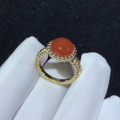 Van Cleef & Arpels Perlée Couleurs Ring Carnelian And Yellow Gold