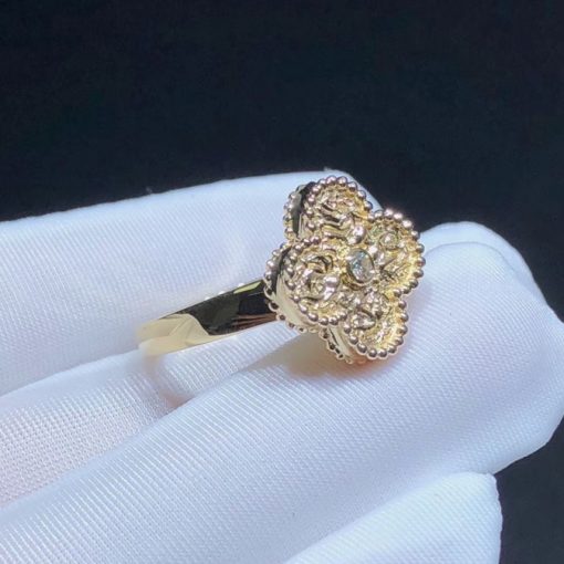 Van Cleef & Arpels Vintage Alhambra Ring Yellow Gold And Diamond