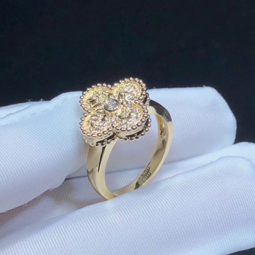 Van Cleef & Arpels Vintage Alhambra Ring Yellow Gold And Diamond