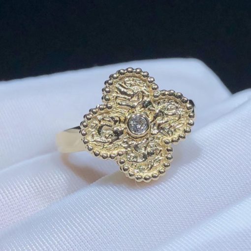 Van Cleef & Arpels Vintage Alhambra Ring Yellow Gold And Diamond