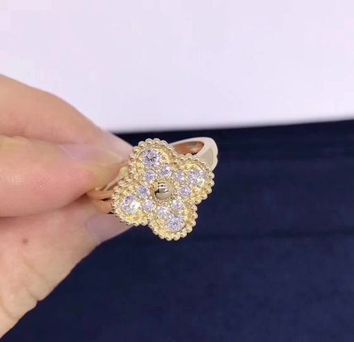 Van Cleef & Arpels Vintage Alhambra ring yellow gold, Diamond VCARO26M00