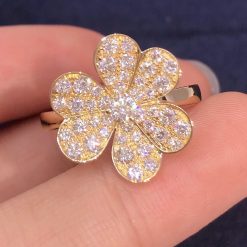 Van Cleef & Arpels Frivole ring, 1 flower, small model 18K yellow gold, Diamond VCARP2V000