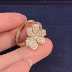 Van Cleef & Arpels Frivole ring, 1 flower, small model 18K yellow gold, Diamond VCARP2V000