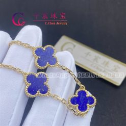 Van Cleef & Arpels Vintage Alhambra Bracelet 5 Motifs Yellow Gold Lapis Lazuli